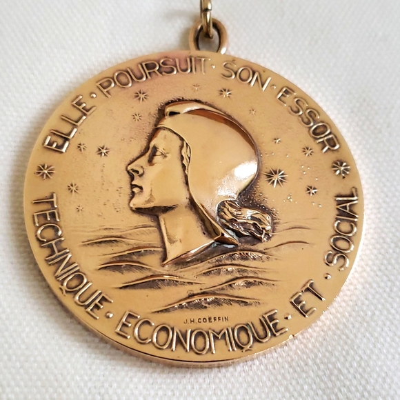 VTG midcentury Pendant/Coin/Medallion, Transatlantic Service France, 1967 - Picture 3 of 9